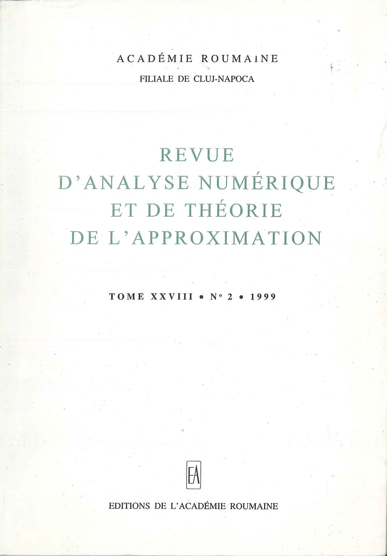 					View Vol. 28 No. 2 (1999)
				