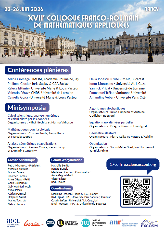 17th French Romanian Colloquium on Applied Mathematics, Nancy